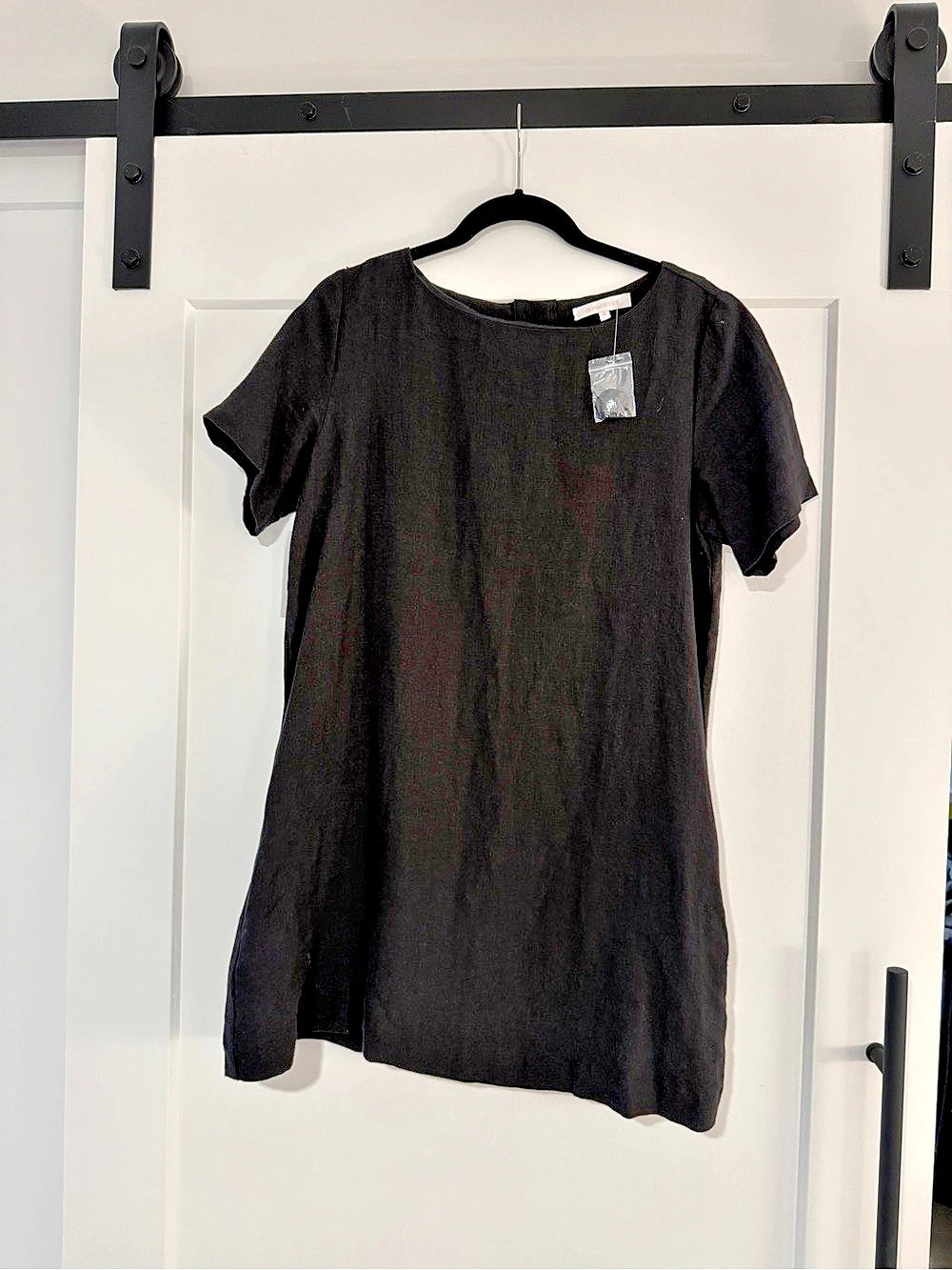 Olivaceous Linen Mini Shift Dress Black Size Medium NWT